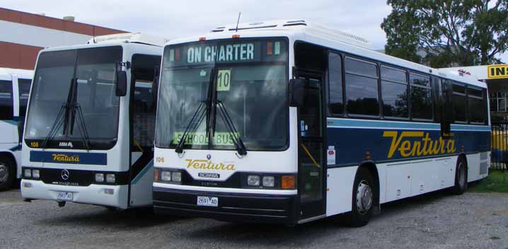 Ventura Scania L94IB Custom 106 and Mercedes OH1630 ABM Starliner 108